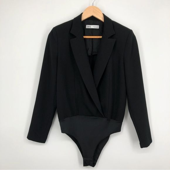 Zara Tops - Zara Black Blazer Bodysuit Womens Medium